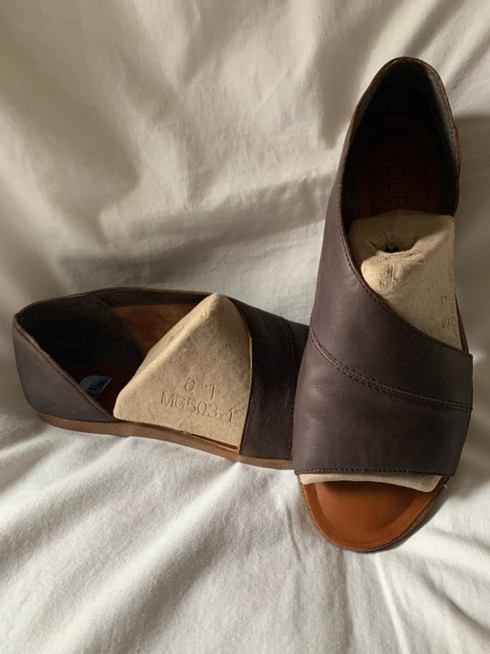 Sole Society 'Colvan' cut out flats in genuine brown leather